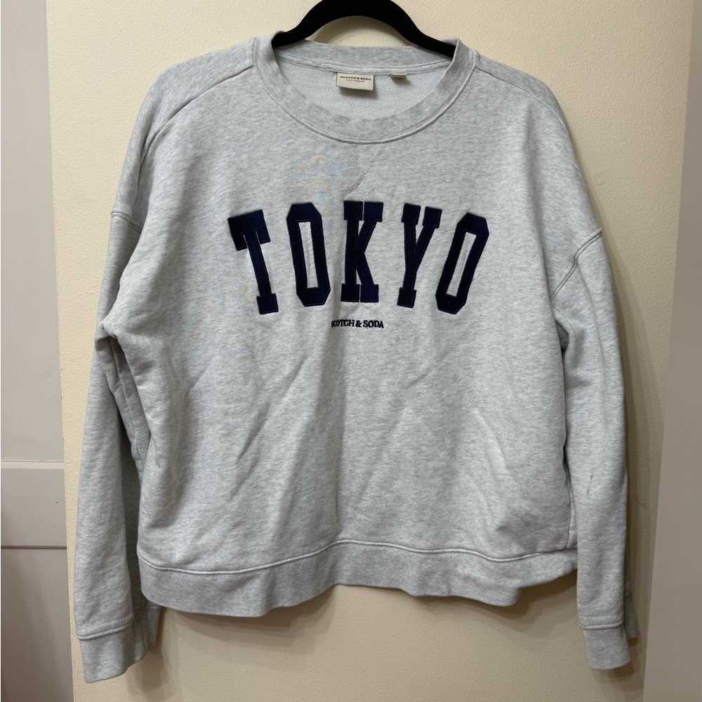 Scotch & Soda / L / Cropped Tokyo Crewneck / Designer / Streetwear / Neutral